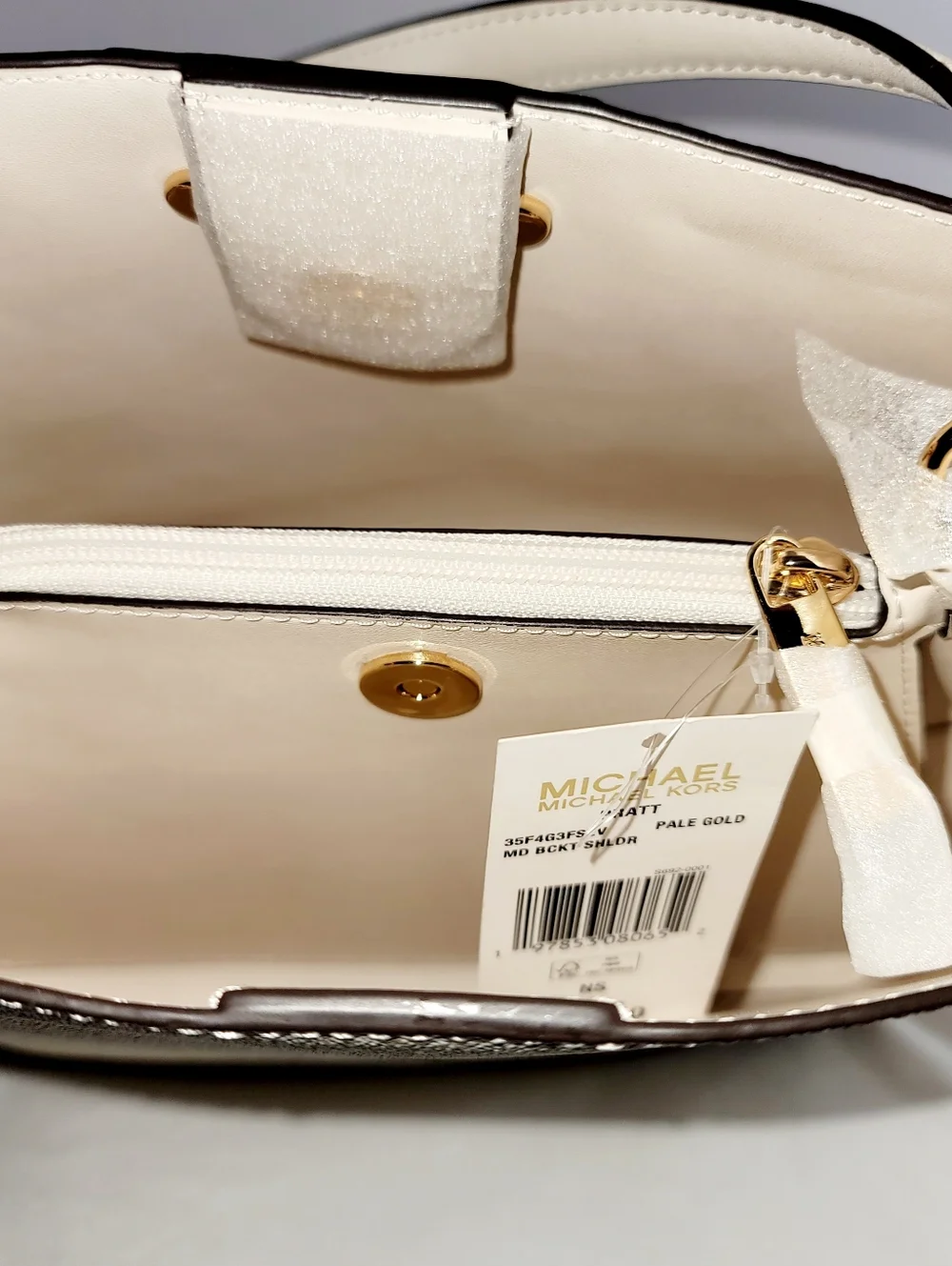 Michael Kors Pratt Medium MK Logo Bucket Shoulder Bag.